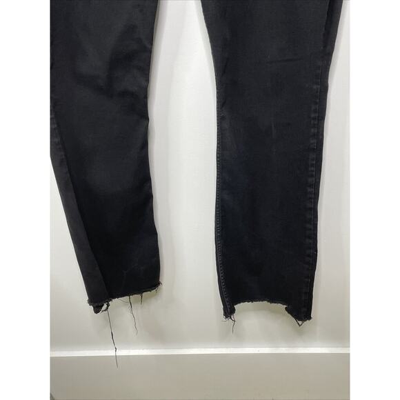 Lee Jeans Black Women 20 L Regular Fit Mid-rise Boot Cut Denim Raw Hem Goth Punk - Picture 3 of 14